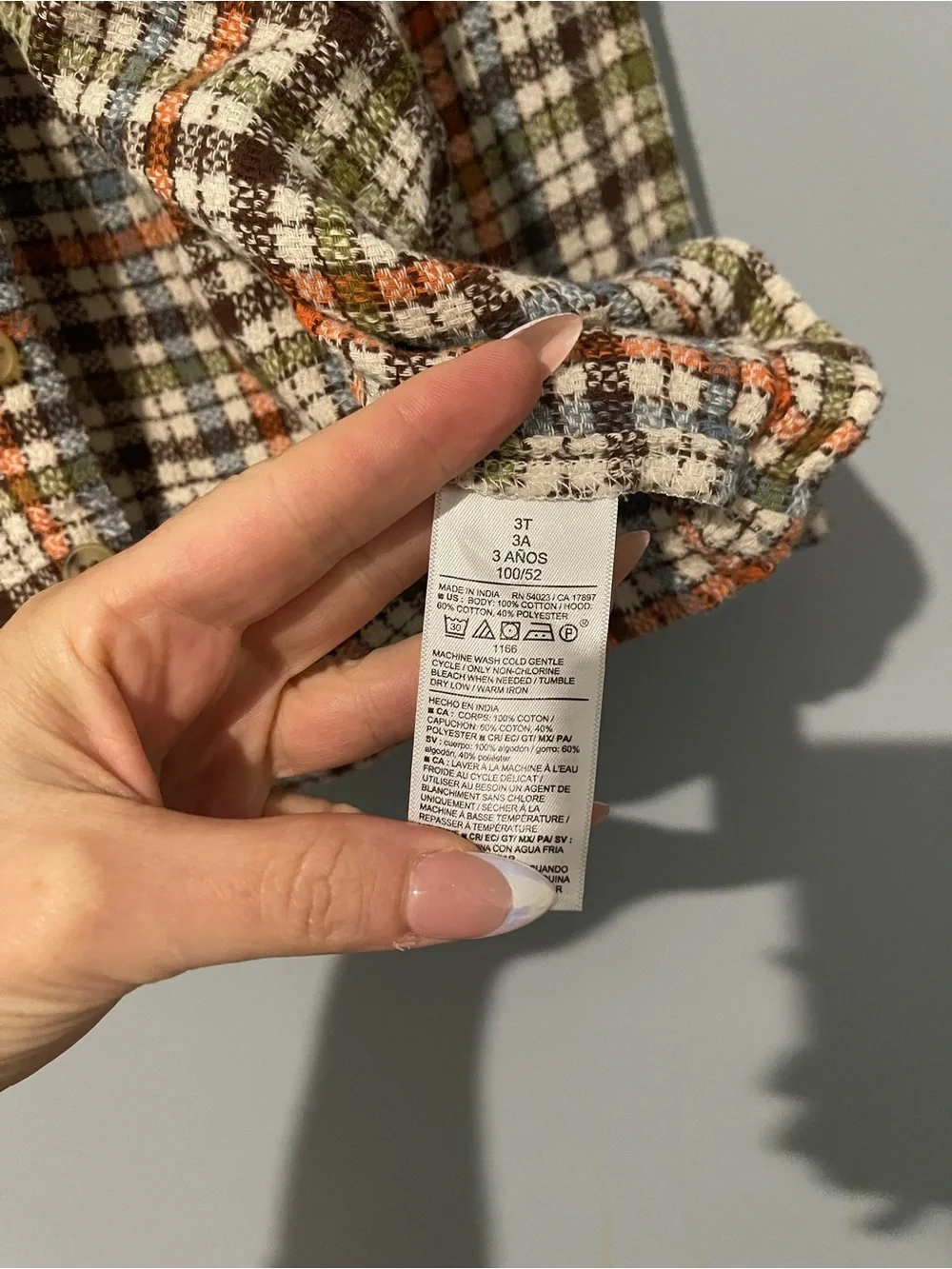 Kids Plaid Hooded Button-Up Shirt Jacket - Orange, Brown, Green | Old Navy 3T